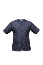 Professional Barber Jacket  - V-Neck - 5-Buttons - Black - Barber Working Shirt