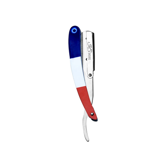 Professional Straight Edge Razor - French Flag Handle - Sharp Edge Razor