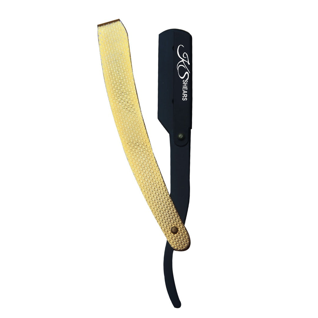 Professional Straight Edge Razor - Gold Handle - Dotted Handle - Stylish Look