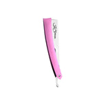 Professional Straight Edge Razor - Pink Coated Handle - Stainless Steel Edge Razor